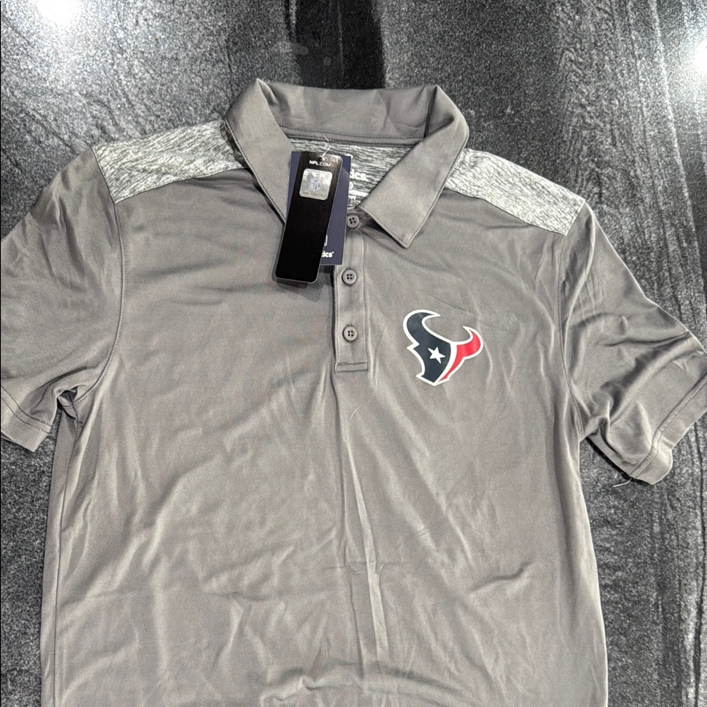 Houston Texans Fanatics Charcoal Polo Shirt and with Logo